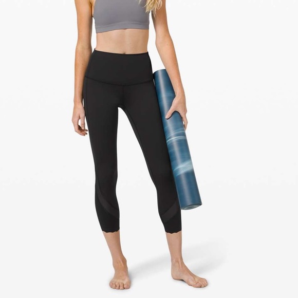 Lululemon Wunder Under Crop High Rise Roll Down Scallop Luxstream 4 - Picture 3 of 7